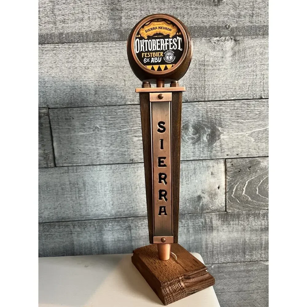 Sierra Nevada Oktoberfest Festbier Tap Handle‎ Wooden & Copper Finish Beer Tap